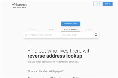 white pages reverse address lookup